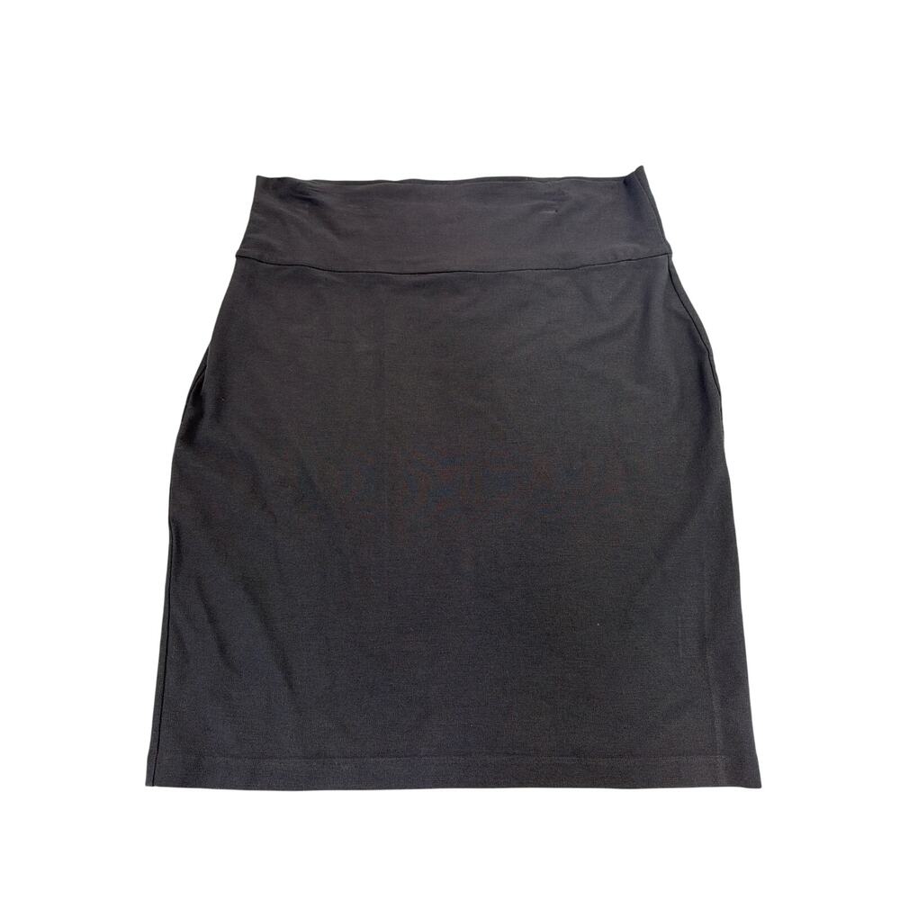 Eileen Fisher High Sz L waisted Stretch Knit Pencil Skirt Washable Casual Crepe